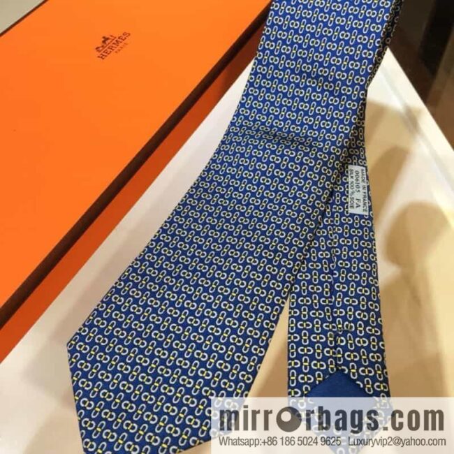 IMG_5616-800x800drlmikwvlzf102533_20250702051352.jpg Hermes 100% Top Twill Silk Colored Chain Link Tie
