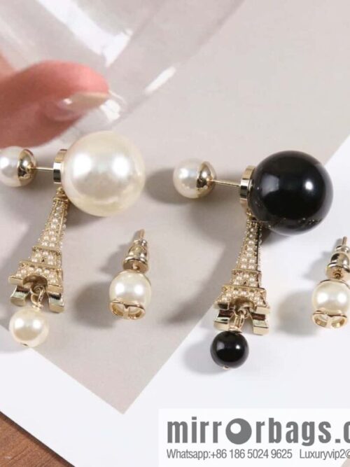 IMG_6262-800x8000tnwptodp14144285_20250705043513.jpg New ☑️ DIOR Asymmetrical Black Pearl Eiffel Tower Earrings