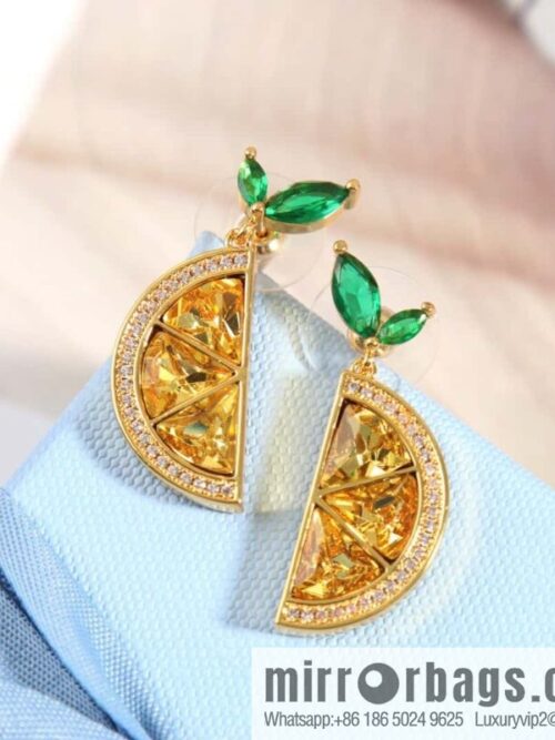 ☀️ HEFANG lemon crystal earrings