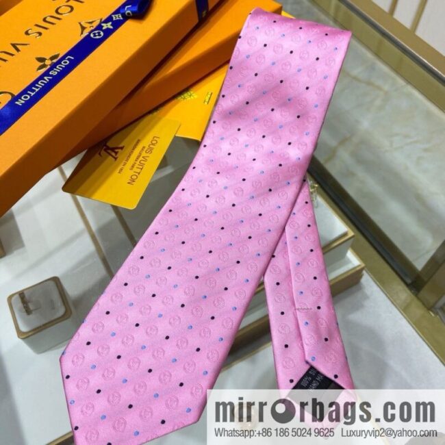 LV Louis Vuitton [L Polka Dot Tie] 100% Top Jacquard Silk Tie M78752