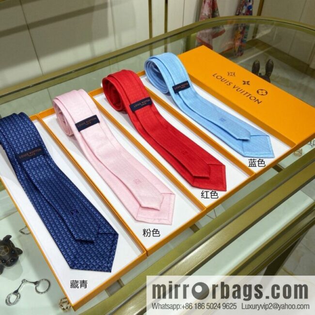 LV Louis Vuitton 100% Top Jacquard Silk L Letter Logo Tie M70952