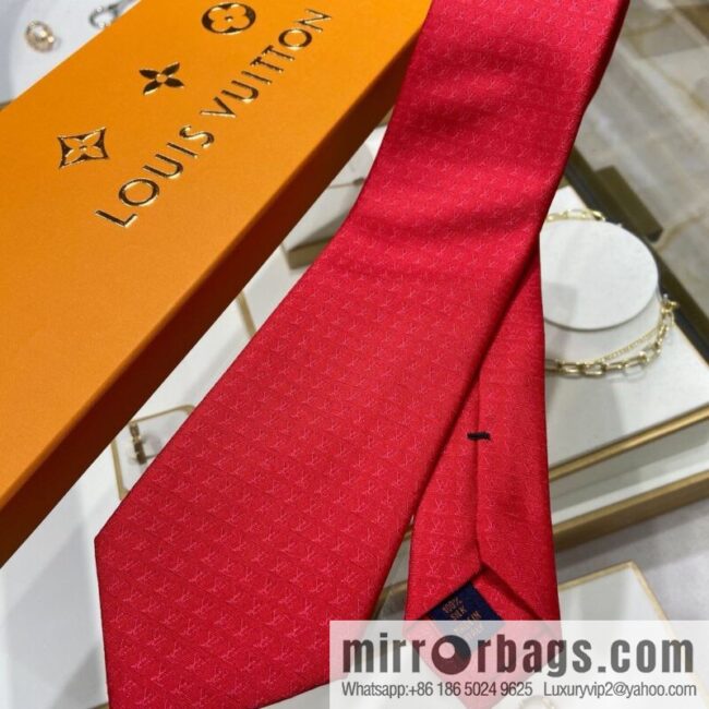 LV Louis Vuitton 100% Top Jacquard Silk L Letter Logo Tie M70952