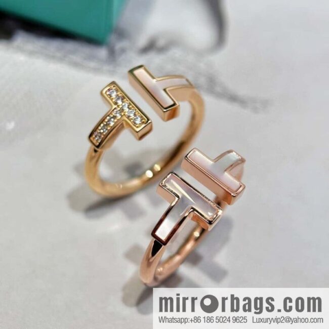 IMG_7277-800x800zryh4bjhpxm111202_20250702083239.jpg ☀️Tiffany & co Tiffany, classic T series, white shell belt diamond rose gold double T ring ☀️