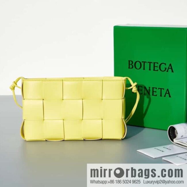 #BV 2023 Cassette Ribbon Underarm Bag, Model: 730543 Model 80846 Jelly Yellow