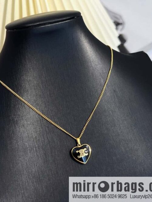 IMG_7870-800x800xll1j4iypjt110628_20250702081722.jpg ❗️New ❗️ ☀️ New ☑️ Celine black peach heart Arc de Triomphe necklace ☀️