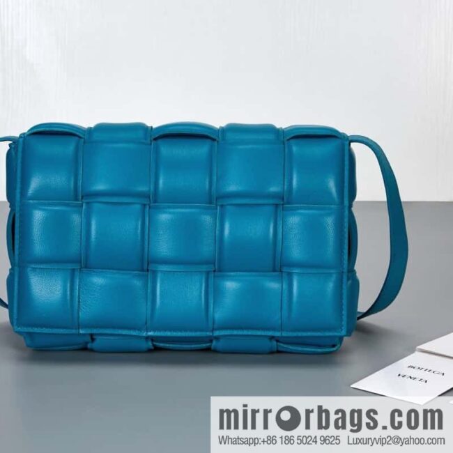 Bottega Veneta Padded Cassette Bag Model; 591970 BV Cassette Pillow Bag, Shining Blue