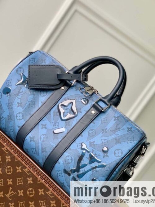 IMG_8208-800x800fghqe4ywis552117_20250718231025.jpg M22573 Crystal Dark Blue Travel Bags KEEPALL BANDOULIZRE 35 Handbags
