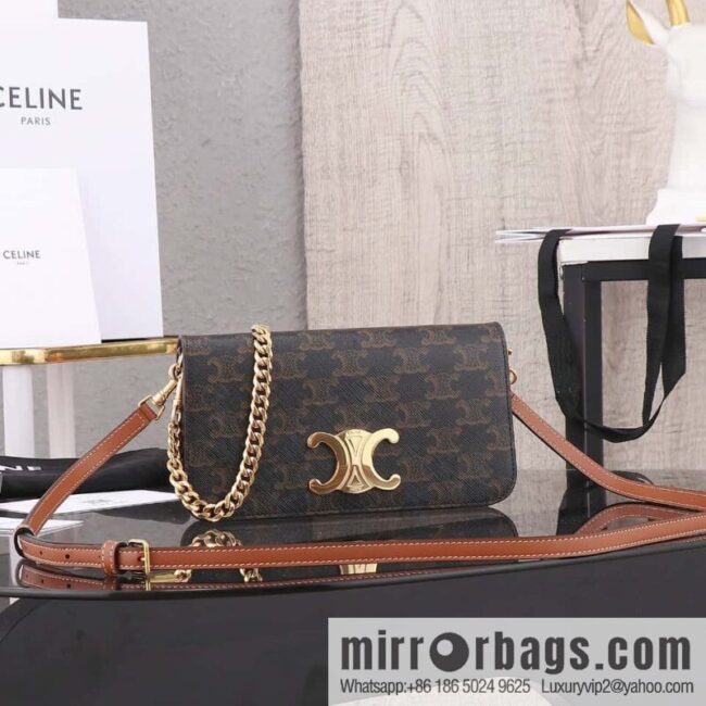 [Premium quality, all steel hardware] CELIN_E~ New monogram Multi Pochette Triomphe handbag, model: 100972