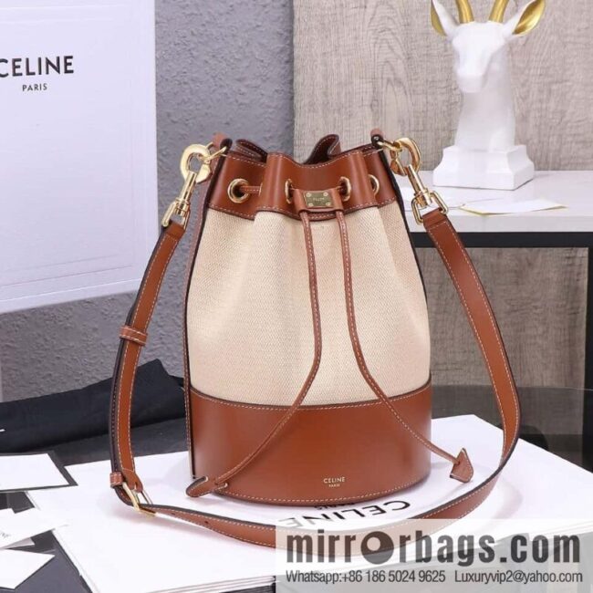 [Premium quality, all-steel hardware] CABAS MARIN small fabric Wagyu leather (fabric) drawstring bag, number: 113082EZR.02NT