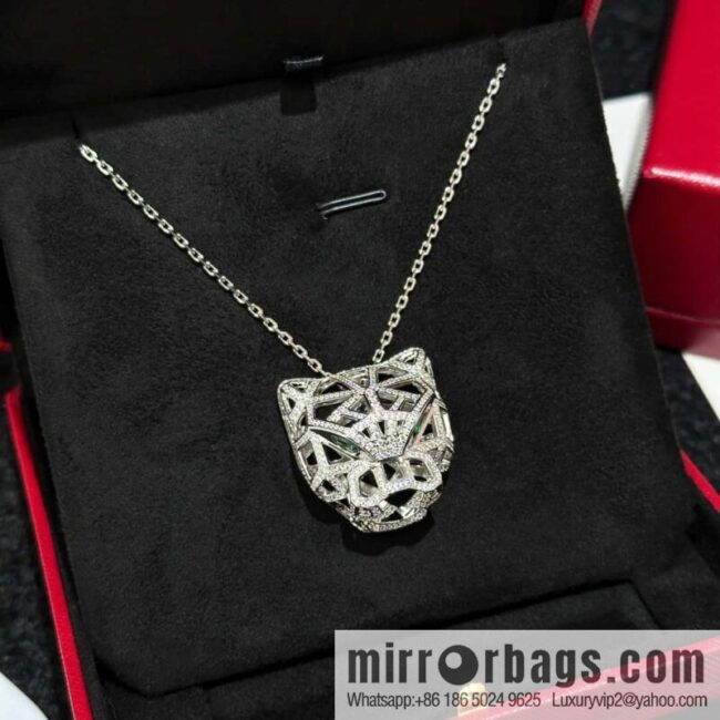 ❗️CNC version ❗️ ☀️ Cartier classic hollow full diamond leopard long necklace ☀️