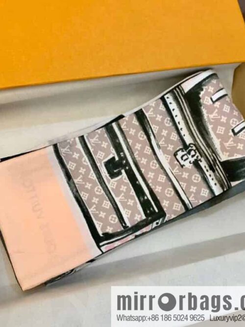 LV Louis Vuitton silk twill TRUNKS headband M73965