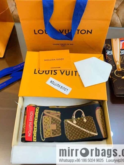 LV Louis Vuitton Chapeau, Dauphine Handbag Pattern Tribute To Long Silk Scarf m76235