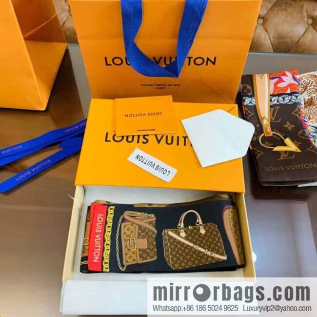 LV Louis Vuitton Chapeau, Dauphine Handbag Pattern Tribute To Long Silk Scarf m76235
