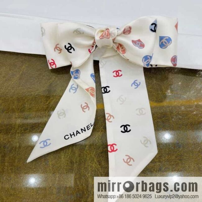 Chanel Xiaoxiang Twiily 100% Silk Silk Hair Band Ribbon AA7447