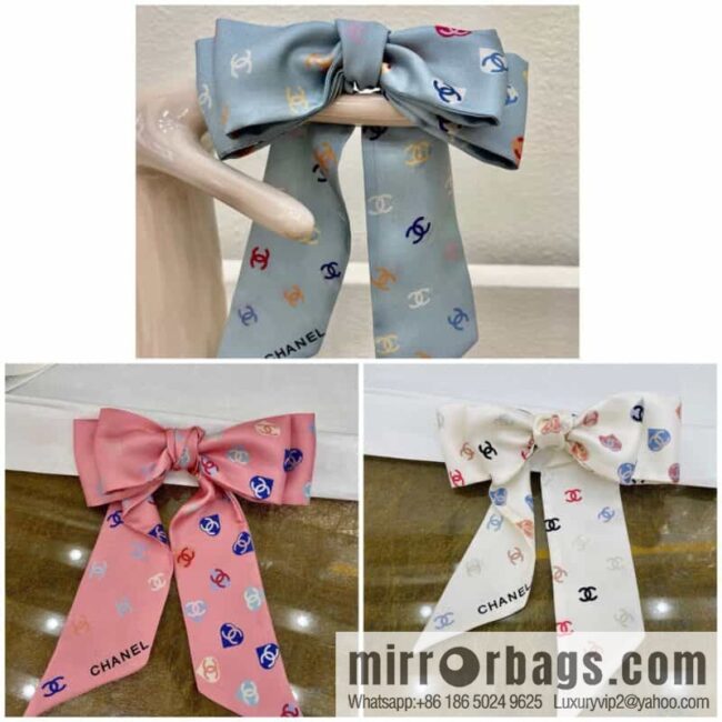 Chanel Xiaoxiang Twiily 100% Silk Silk Hair Band Ribbon AA7447