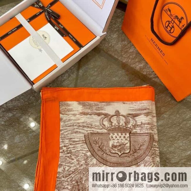 Hermes Handmade curled cashmere and silk blend shawl