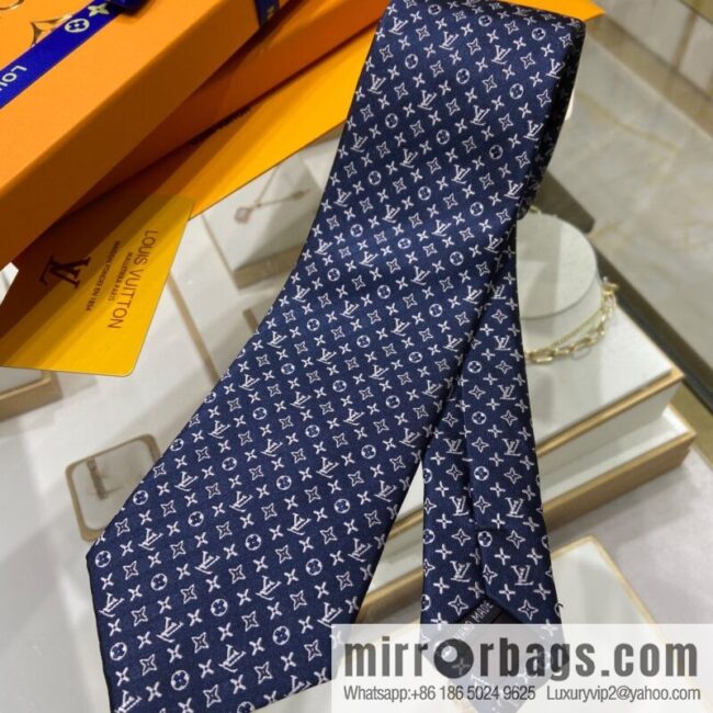 LV Louis Vuitton 100% Top Jacquard Silk Logo Tie