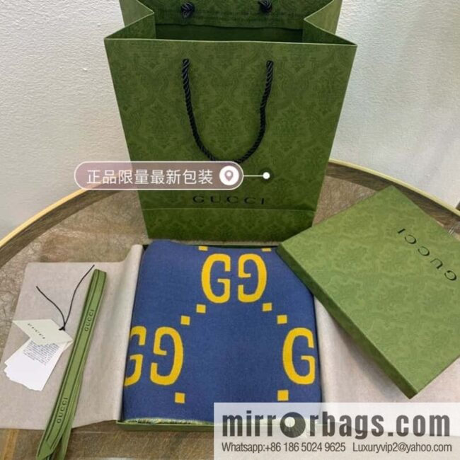 GUCCI Gucci GG pattern wool scarf 495592