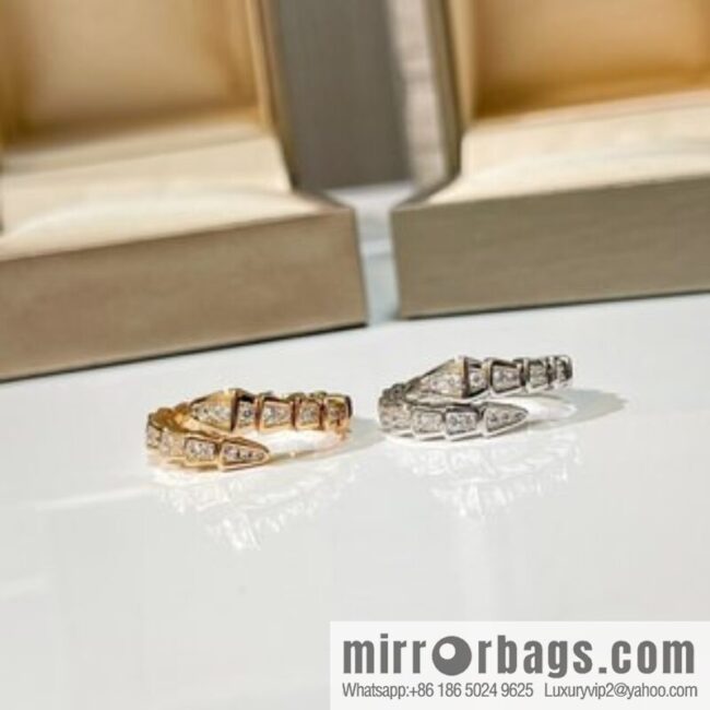 BVLGARI Bulgari full drill snake bone ring