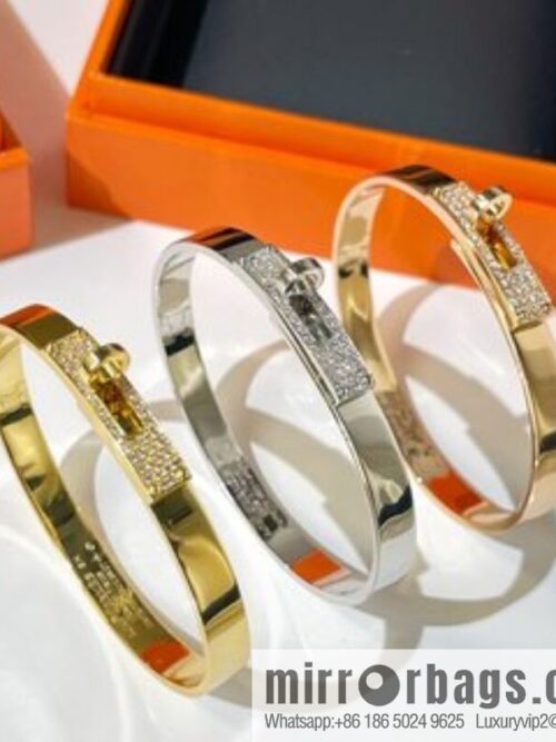 Hermès HERMES Kelly half diamond bracelet bracelet