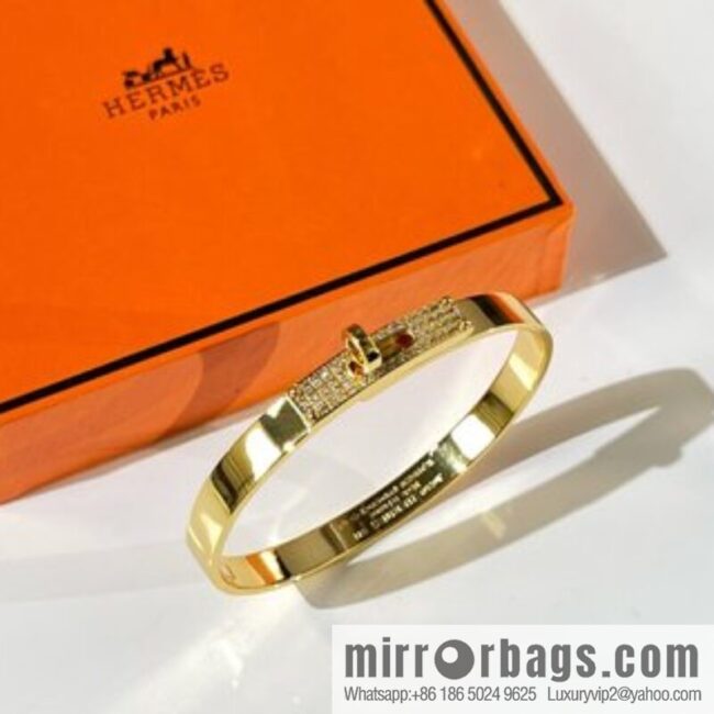 Hermès HERMES Kelly half diamond bracelet bracelet
