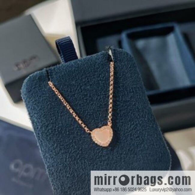 APM Monaco pink mother shell love necklace adjustable