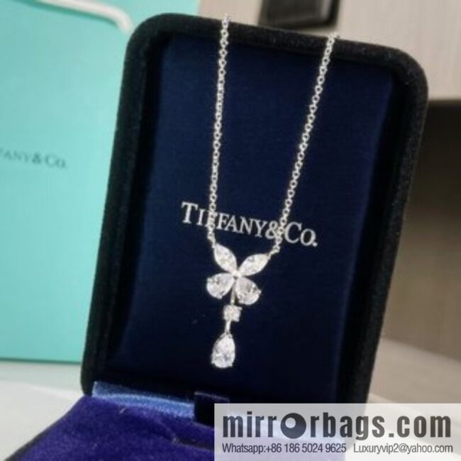 New ☑️ TIFFANY & Co. Tiffany & Co. Four-leaf clover water drop diamond necklace