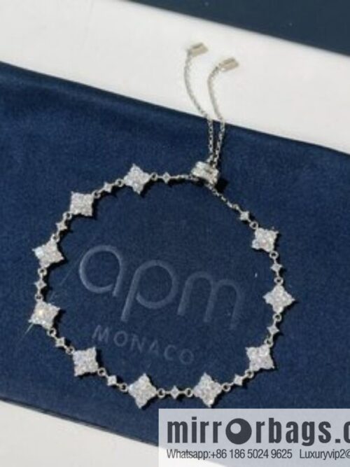 i1649391200_3811_1-800x800ts31cmxzwme31261_20250716033339.jpg APM Monaco sparkle adjustable, silver-white temperament four-leaf clover bracelet