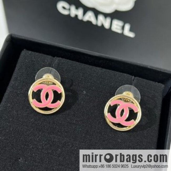 New ☑️ Chanel double c round stud earrings