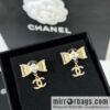 New ☑️ Chanel double c bow stud earrings