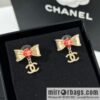 New ☑️ Chanel double c bow stud earrings