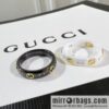 New Gucci narrow black and white ceramic ring