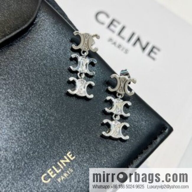 Celine Arc de Triomphe fringed earrings