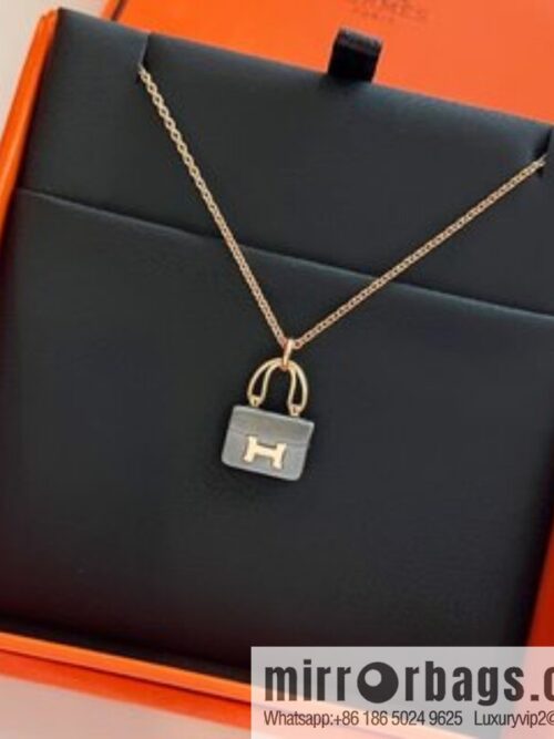 ❤️New ☑️ Hermès HERMES black jade bag necklace
