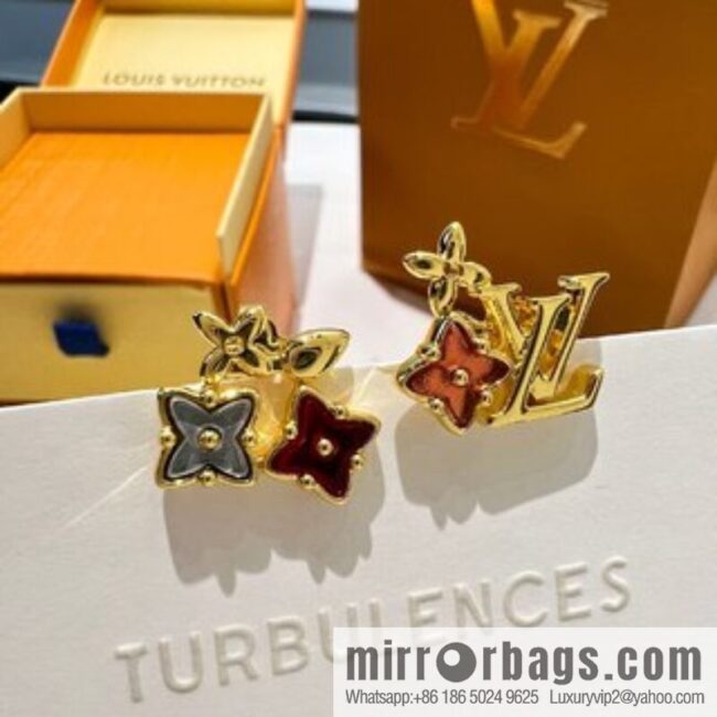 Louis Vuitton lv crystal monogram necklace stud earrings
