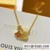 Louis Vuitton lv crystal monogram necklace stud earrings