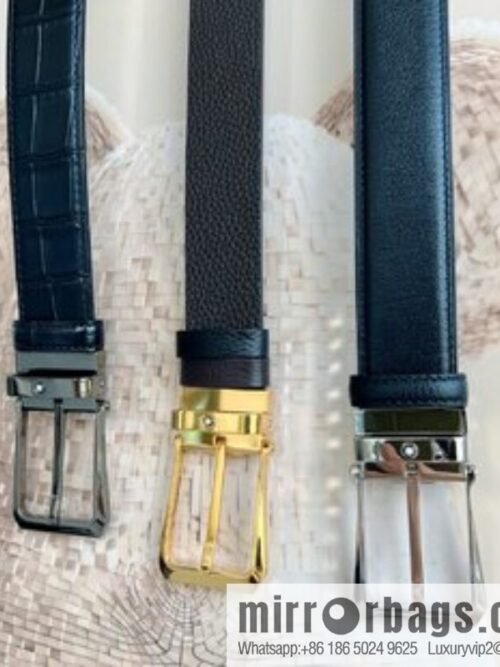 Montblanc, classic white six pointed star capsule metal automatic buckle automatic belt for men