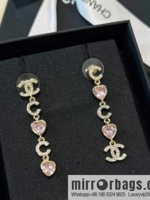 i1660218776_3451_2-800x800rame1503rbc11581_20250716003834.jpg New ☑️ Chanel double c pink peach heart love stud earrings