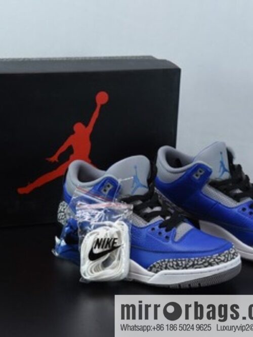 o_1f1eqeu3k1g74rc91c0a1do21qcst-800x800q35hi4v05gn77473_20250719072525.jpg AJ3 black and blue cement, lychee pattern Air Jordan 3 Retro \"Blue Cement\" sneakers Item number: CT8532-400