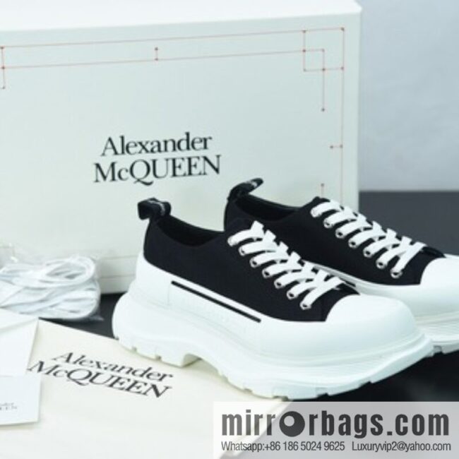 Alexander McQueen/Alexander McQueen muffin shoes platform heightening canvas shoes Y07H5