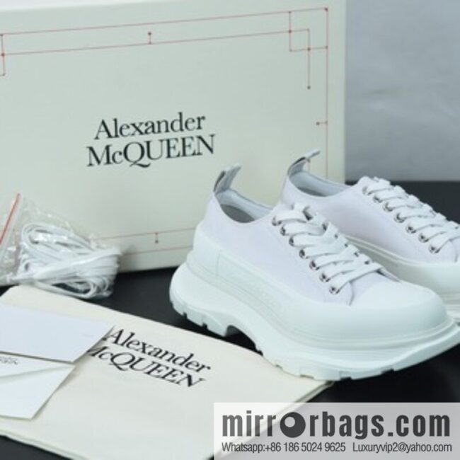 Alexander McQueen/Alexander McQueen muffin shoes platform heightening canvas shoes Y07H5