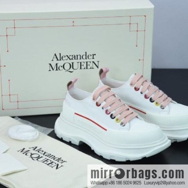 Alexander McQueen/Alexander McQueen muffin shoes platform heightening canvas shoes Y07H5