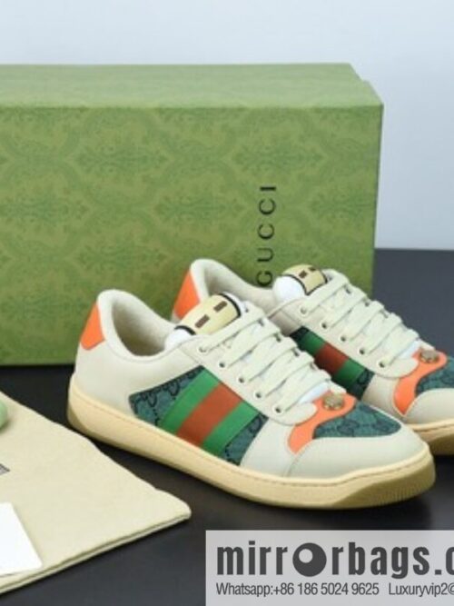 o_1fulg5rsejngcshd231khsaq012-800x800tfdn1jhhorz80997_20250719075936.jpg Gucci Gucci small dirty shoes series, pure original green box Distressed Screener sneakers classic prototype Vintage versatile old small dirty board shoes