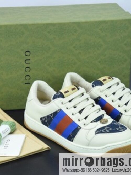 o_1fulg97781ankeu7ltgaf1j108h-800x800u2v0notyauf81041_20250719080001.jpg Gucci Gucci small dirty shoes series, pure original green box Distressed Screener sneakers classic prototype Vintage versatile old small dirty board shoes