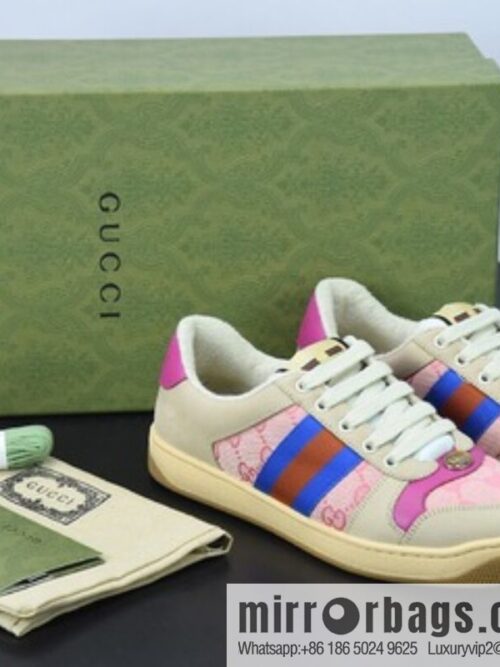 o_1fulgbk9gqfk1fp452i41r19gdf-800x800wtal51era5a82277_20250719081335.jpg Gucci Gucci small dirty shoes series, pure original green box Distressed Screener sneakers classic prototype Vintage versatile old small dirty board shoes