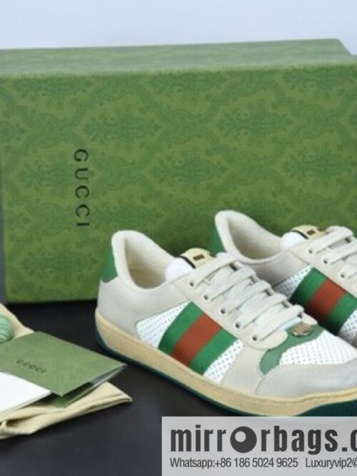 o_1fulgfcim1buh1bto1jn41j9s16obku-800x800ycwockakykh81008_20250719075942.jpg Gucci Gucci small dirty shoes series, pure original green box Distressed Screener sneakers classic prototype Vintage versatile old small dirty board shoes