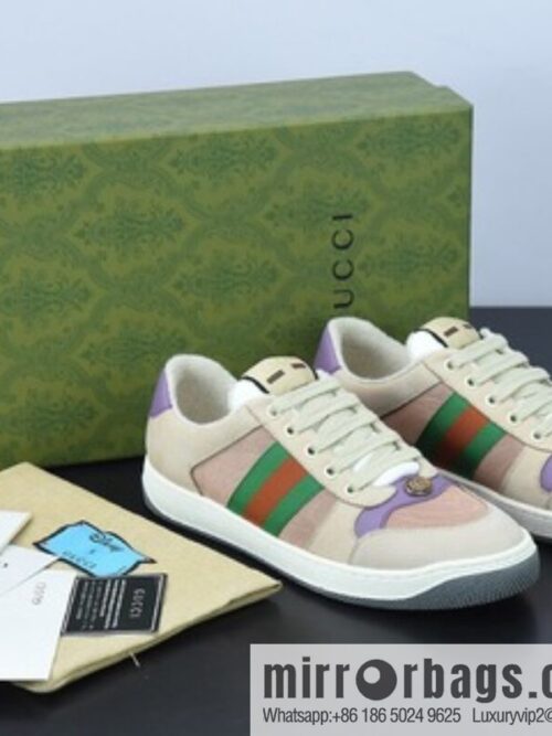 o_1fulh7at4lpd1eba11907lm1go31iv-800x800vouan2atja282299_20250719081348.jpg Gucci Gucci small dirty shoes series, pure original green box Distressed Screener sneakers classic prototype Vintage versatile old small dirty board shoes