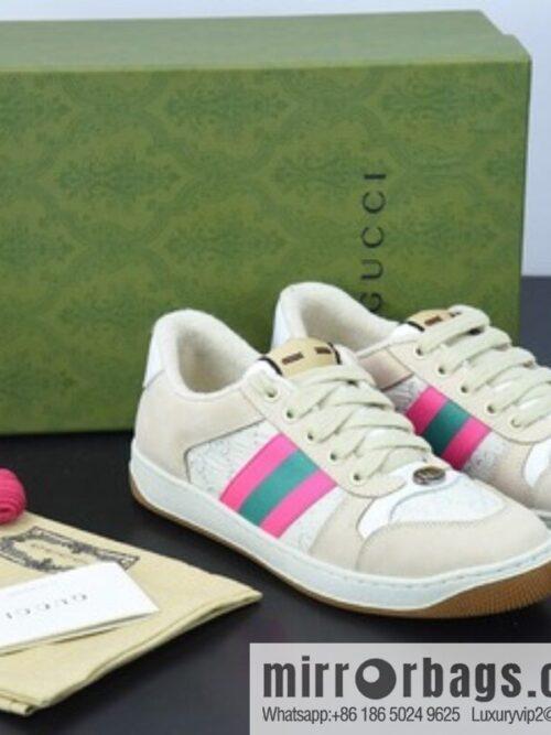 o_1fulhbguk9nq1qgq4iuvq61mfo1qe-800x800peupyczkono81030_20250719075955.jpg Gucci Gucci small dirty shoes series, pure original green box Distressed Screener sneakers classic prototype Vintage versatile old small dirty board shoes