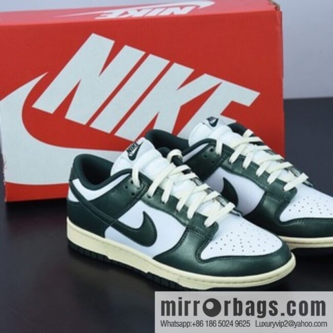 M03B5 pure original version NK Dunk Low \"Vintage Green\" White and green old, low-top sports and leisure shoes item number: DQ8580-100