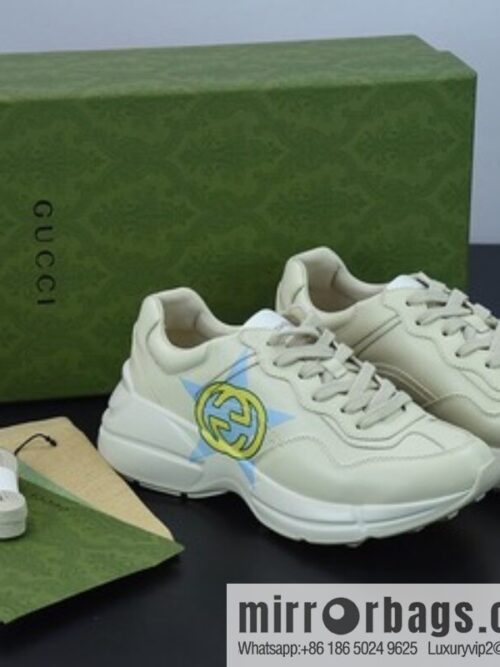 Gucci Rhyton Vintage Trainer Sneaker Gucci Daddy 5D leather (fabric) horned Vintage jogging shoes